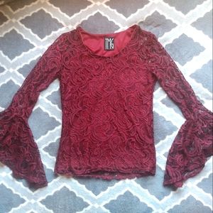 TMG red lace top